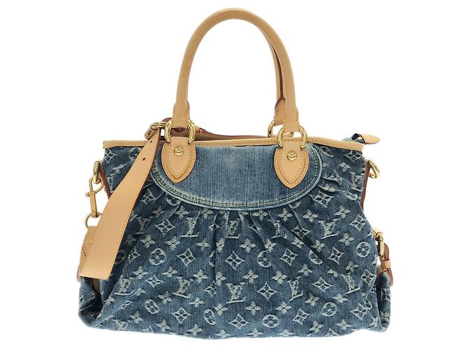 Borsa Louis Vuitton Monogram Denim Neo Cabby MM Blu