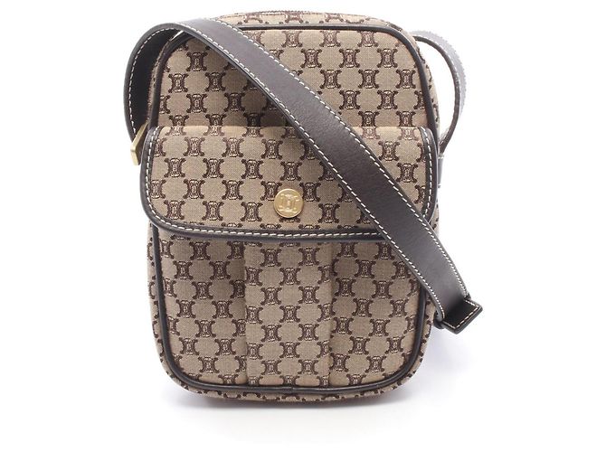Céline Bolsa de Ombro Celine Macadam Marrom Bege