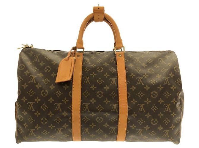 Bolsa Boston Louis Vuitton Monogram Keepall 50cm Marrom