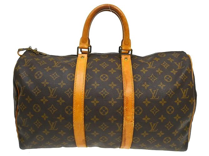 Sac Keepall Louis Vuitton Monogram Canvas 45 Marron
