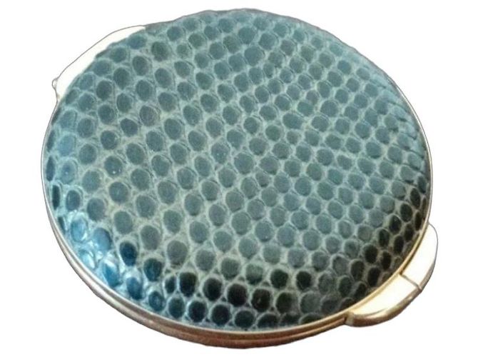 Gucci Kompaktspiegel in Python-Optik Grün Gold hardware