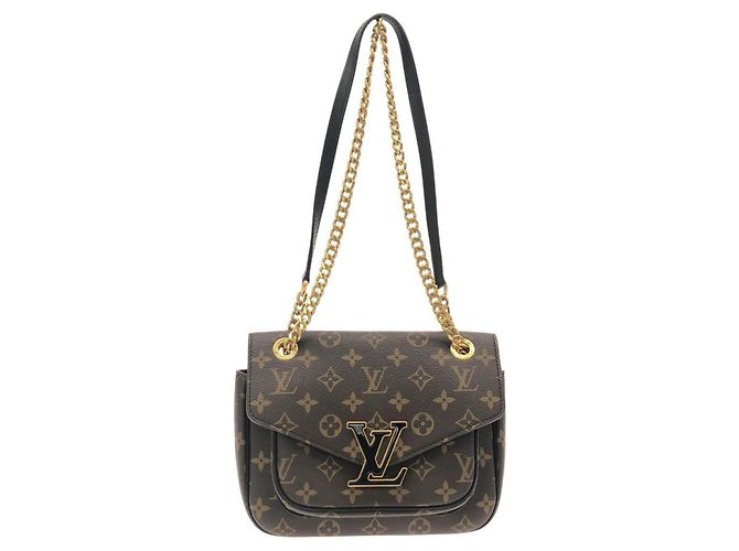 Bolso de Hombro Louis Vuitton Monogram Passy Castaño