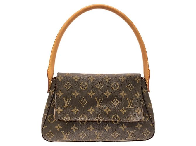 Louis Vuitton Monogram Mini Looping Shoulder Bag Brown