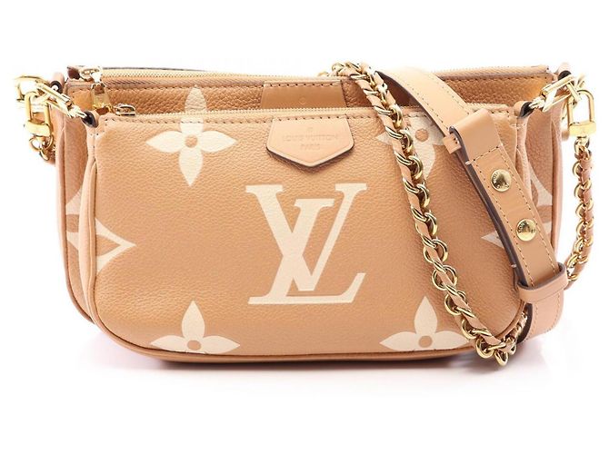 Borsa a tracolla Louis Vuitton Multi Pochette Accessoires Bicolor Beige