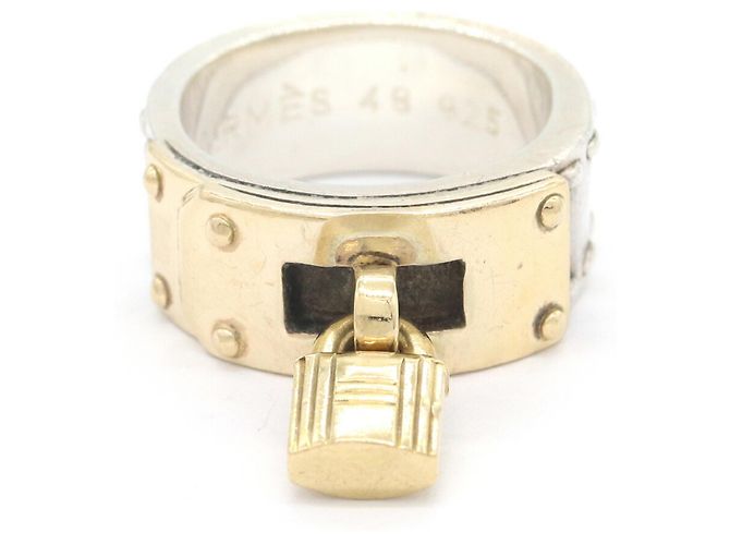 Anello Kelly Hermès in argento sterling e oro giallo
