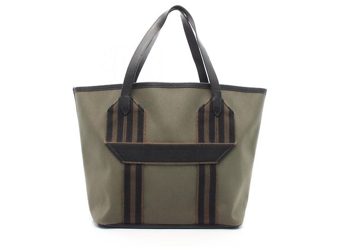 Hermès Hermes Pure Sangle Tote Bag Brown Black Khaki