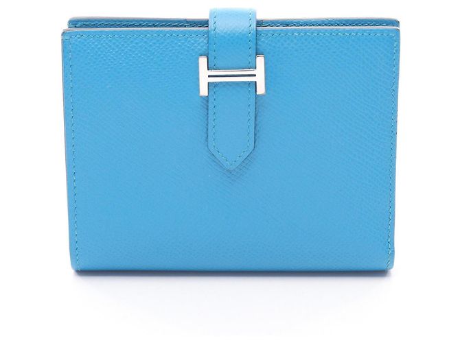 Hermès Hermes Bearn Compact Bi-fold Wallet Blue