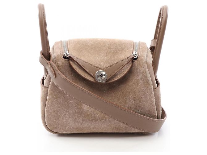 Hermès Bolsa de ombro Hermes Lindy Mini Griscaille Bege