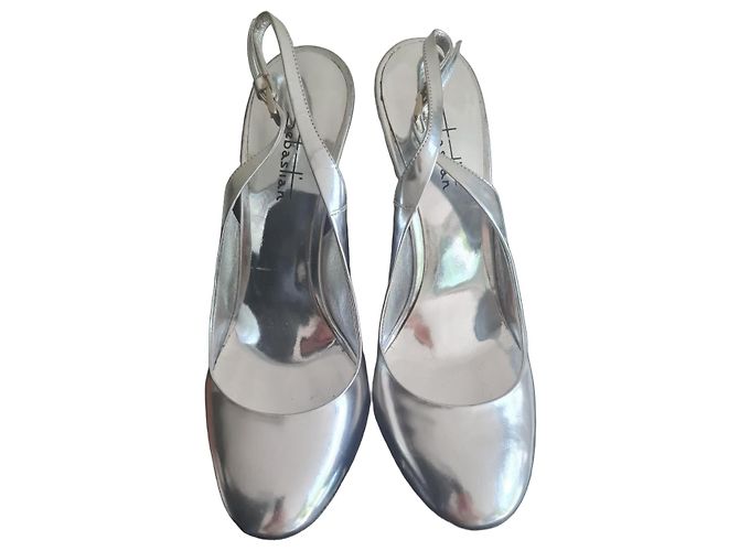 Escarpins Sebastian Slingback Argent Cuir Lisse Argenté