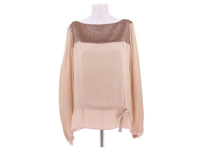 Dior Silk and gold sequin blouse Golden