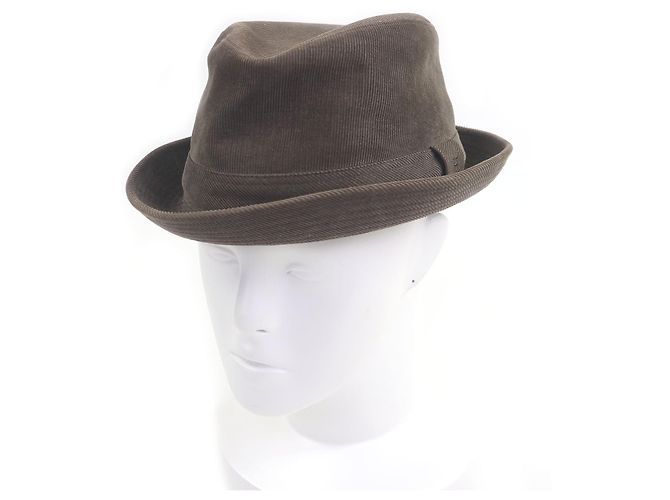 Hermès Gorra de algodón de pana con logotipo H bordado Hermes Castaño