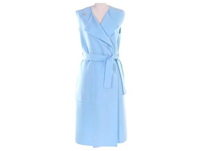 Hermès Hermes Baby-Kaschmir-Mantel Blau Hellblau