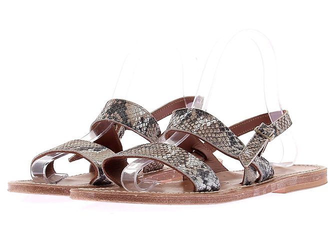 Autre Marque Sandales à imprimé python Grey