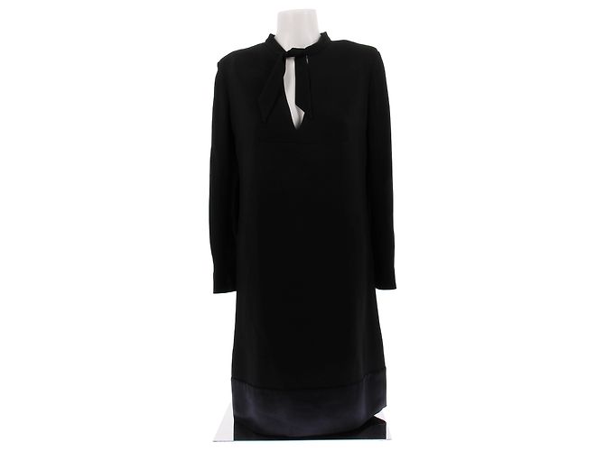 Saint Laurent Schwarzes Kleid mit Samtband