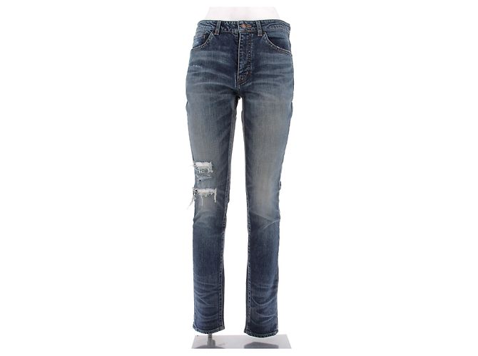 Jean déchiré Saint Laurent bleu en coton taille 29