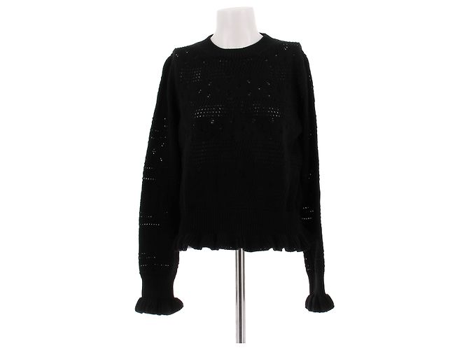 Céline Strickpullover aus Baumwolle Schwarz 