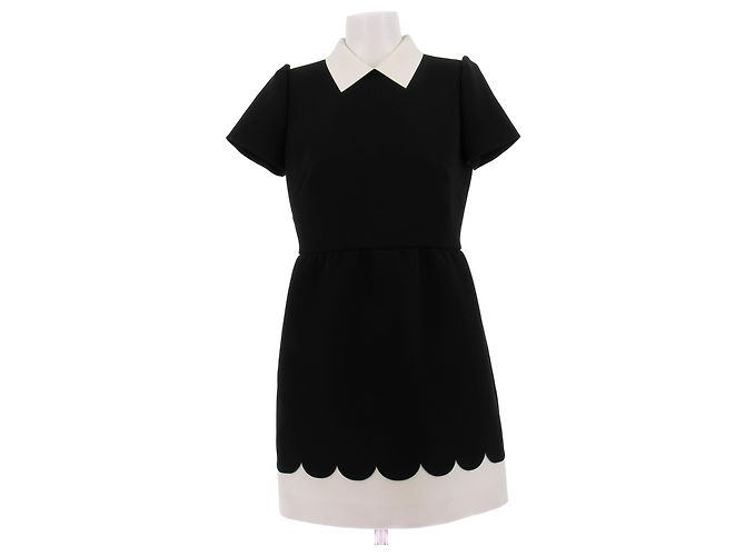Red Valentino Vestido preto com bolinhas brancas