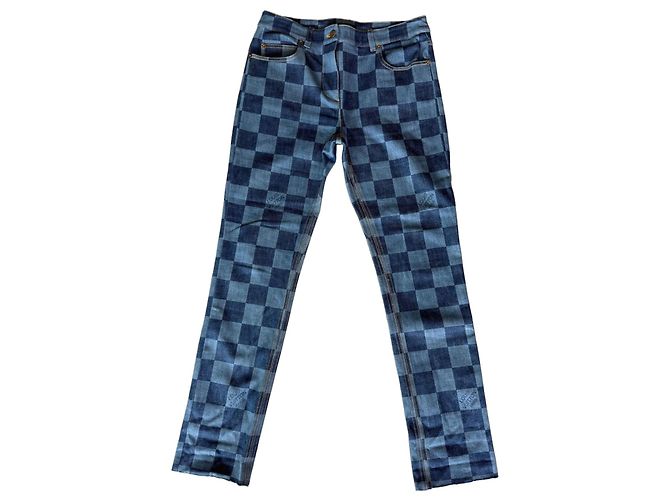 Vaqueros Rectos Louis Vuitton Damier Azul 