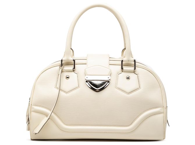 Louis Vuitton White Epi Bowling Montaigne GM Branco Cru