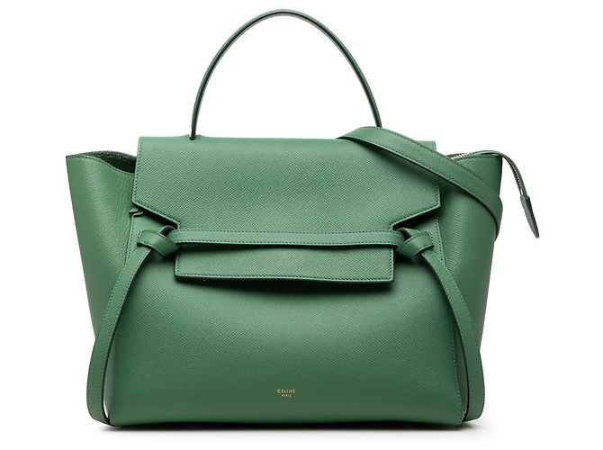 Belt Bag Céline Bolsa Belt em couro de bezerro granulado verde Celine