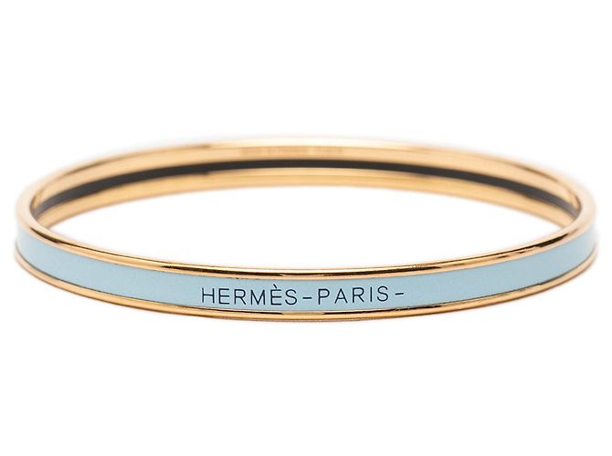 Hermès Blue Extra Narrow Enamel Uni Bangle 62 Light blue 