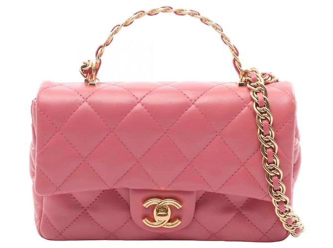 Bolsa Chanel Matelassé Small Top Handle 2-Way Rosa