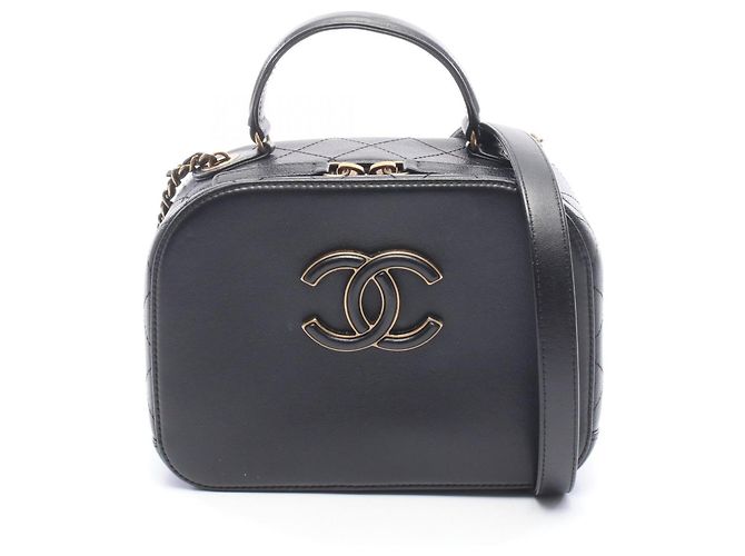 Borsa a tracolla 2-Way Chanel Matelassé Top Handle Nero