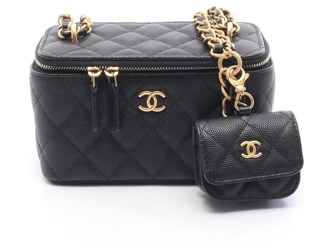 Borsa a tracolla vanity Chanel Matelassé Nero