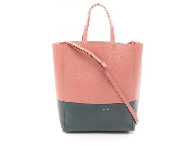 Céline Bolsa Tote Celine Vertical Small Cabas 2-Way Rosa Verde