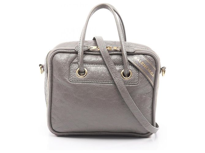 Blanket Balenciaga Graue Leder 2-Way Handtasche Braun