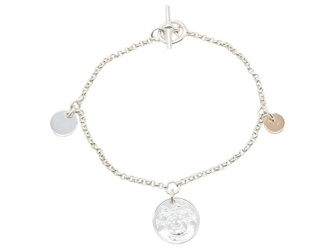Hermès Hermes Ex-Libris Charm Armband Silber Golden