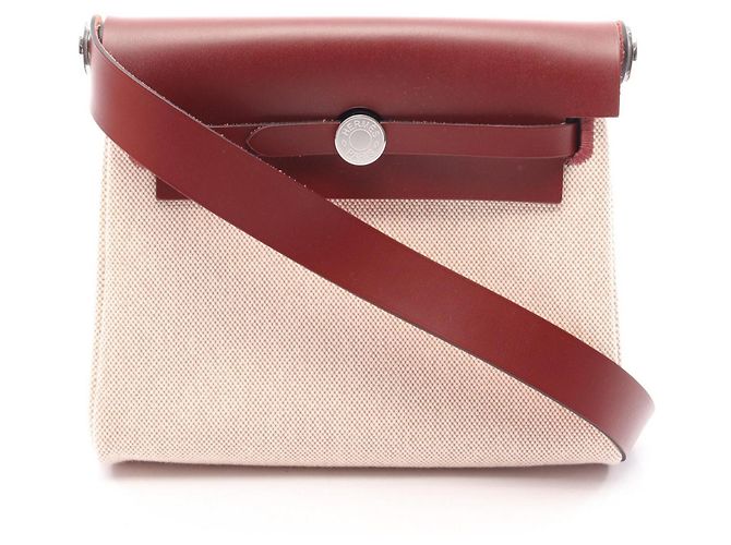 Bolsa de ombro Hermès Herbag Zip Mini Vermelho Cru Bordeaux