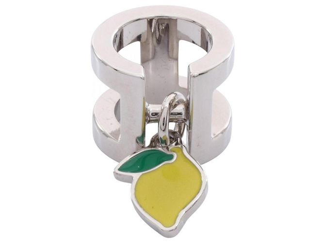 Hermès Accessorio per foulard Hermes Twilly Ring Mini H Citron Argento Giallo 