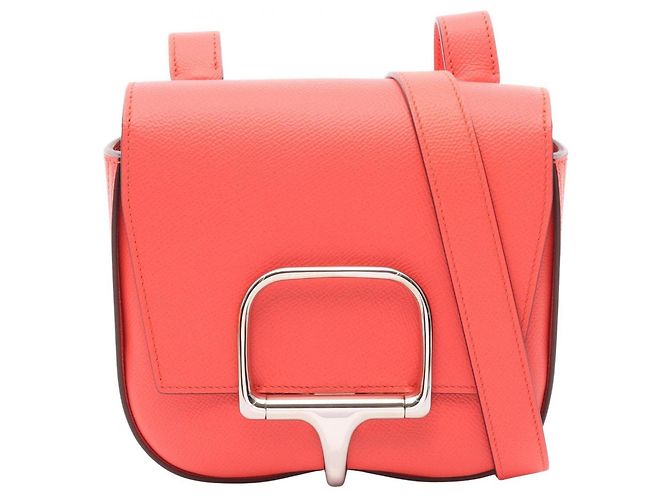 Hermès Mini bolsa de ombro Hermes Della Cavalleria Rosa Vermelho