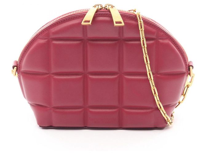 Bolsa de ombro meia-lua acolchoada Bottega Veneta Rosa