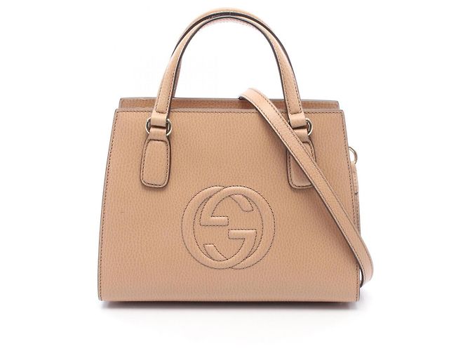 Bolsa 2 vias Gucci Soho Interlocking G Bege