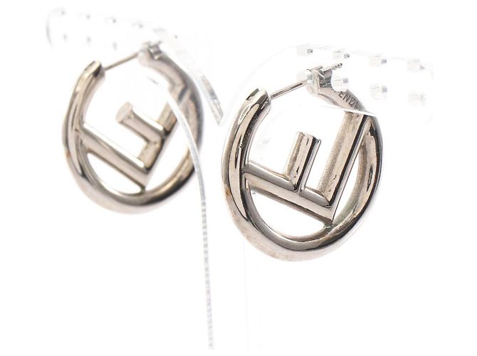 Boucles d'oreilles Fendi Silver Stud Argenté