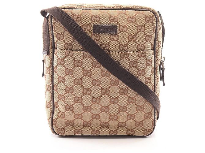 Bolsa de Ombro Gucci GG Canvas Marrom Bege
