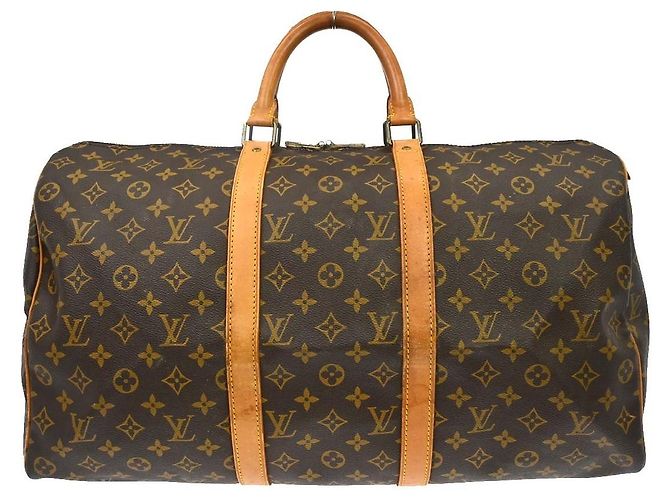 Borsa Keepall Louis Vuitton Monogram Canvas 50 Marrone