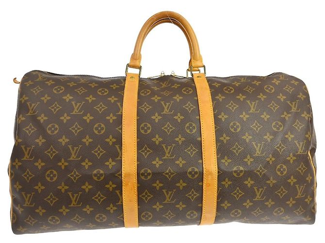 Bolsa Keepall Louis Vuitton Monogram Canvas 55 Marrom