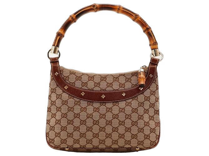 Bolso Gucci GG Supreme asa de bambú Castaño Monograma