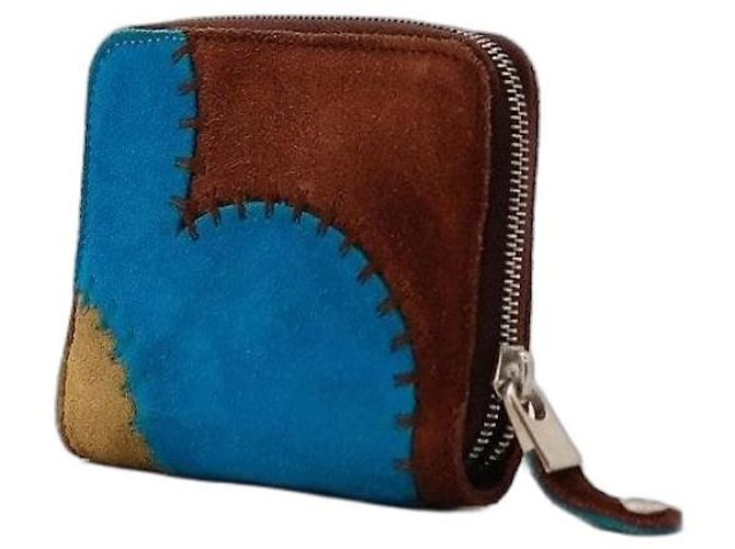 Bottega Veneta Patchwork Suede Zip-Around Wallet