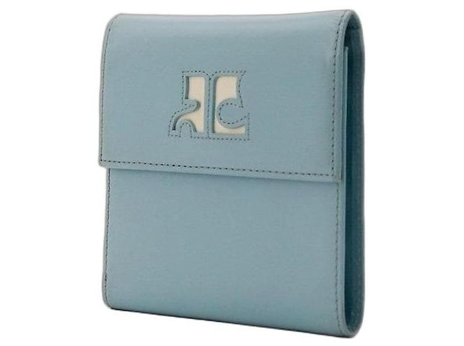 Courreges Courrèges Logo Leather Wallet Light blue