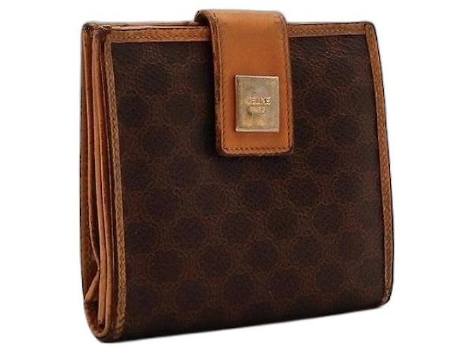 Céline Celine Monogram Canvas Bi-Fold Wallet Brown