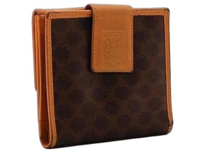 Céline Celine Triomphe Canvas Bi-Fold Wallet Brown