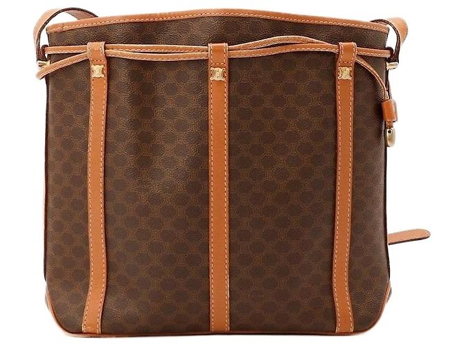 Céline Celine Macadam Monogram Borsa a secchiello Marrone Monogramma 