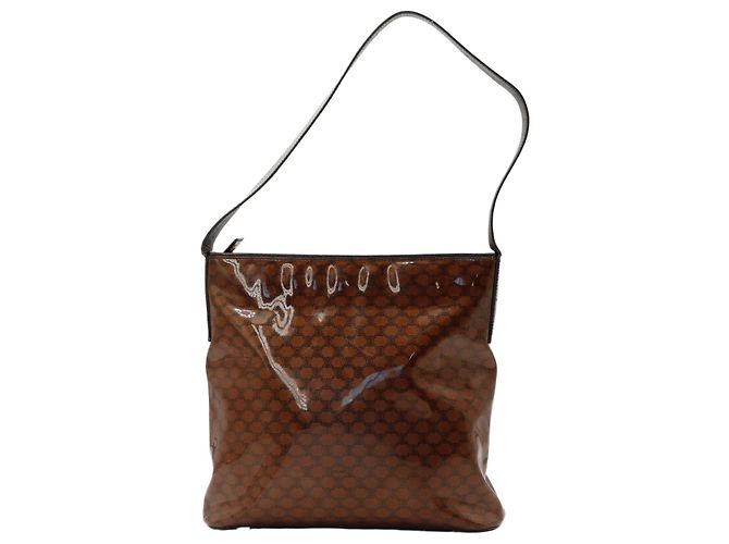 Céline Celine Bolso de hombro estampado Macadam Castaño