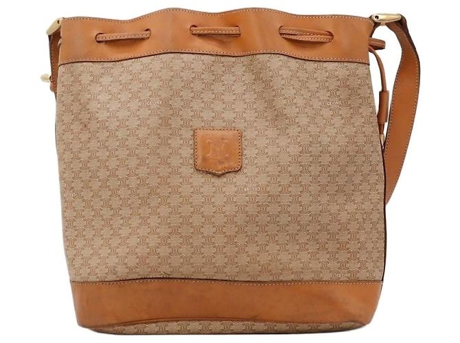 Céline Celine Borsa a Secchiello in Tela Monogram Marrone Beige
