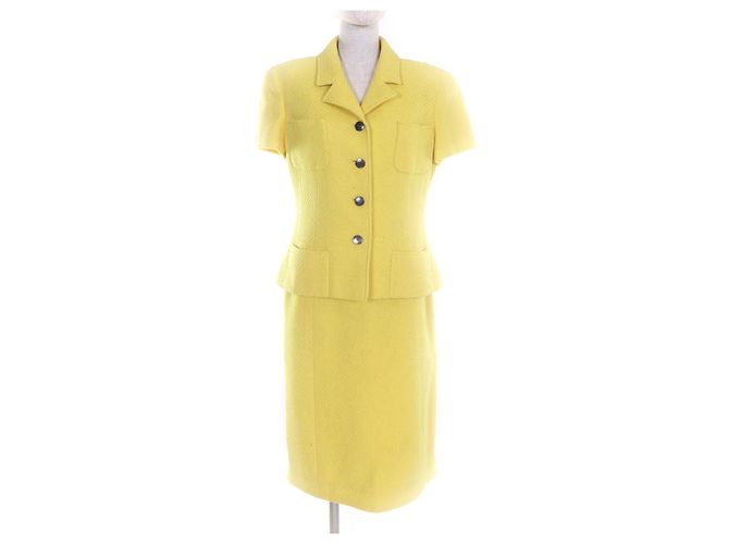 Timeless Conjunto 2way de lã Chanel Amarelo