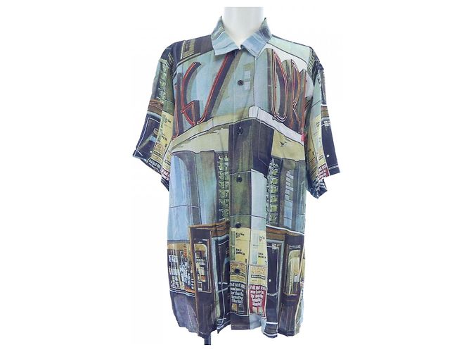 Camicia in Rayon Supreme Drugs Blu Cachi